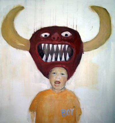 boy with monster hat